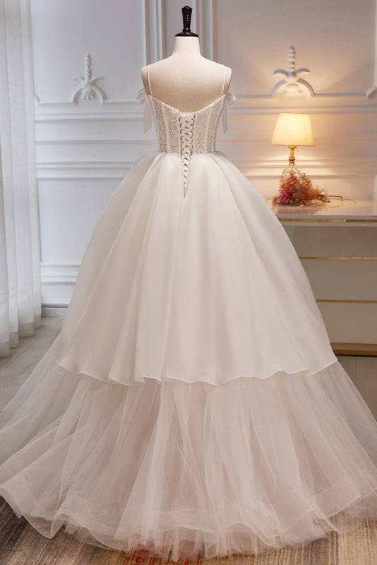 Watermelon Straps Dress Lace Floor Length Prom Dresses main image 1