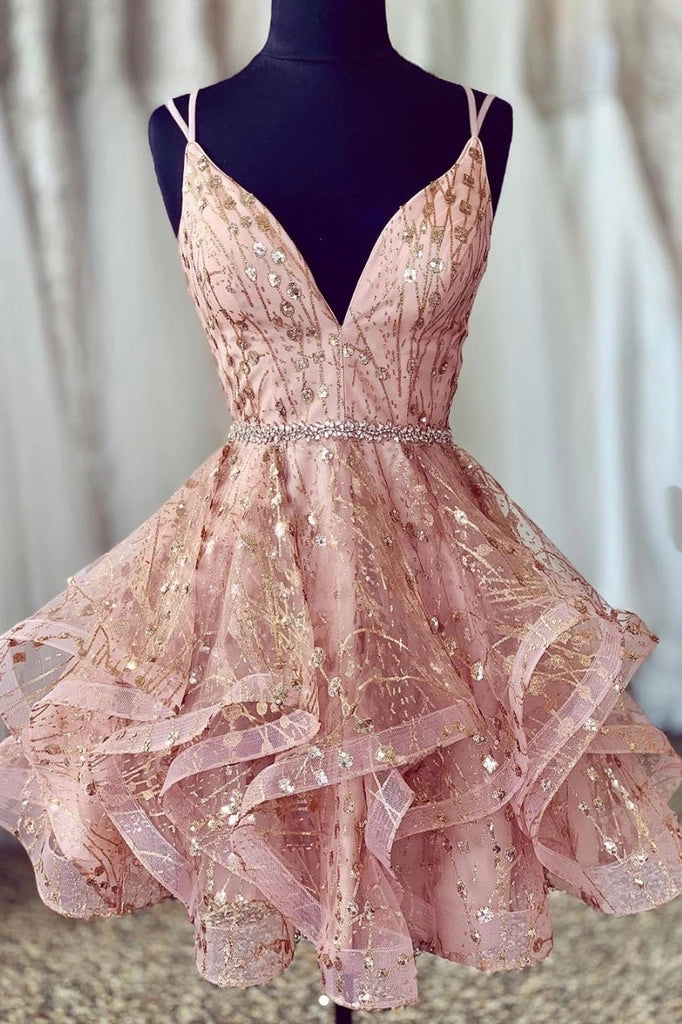 pink sweet 16 dresses short Anneprom Pink Tea Length Sweetheart Off Shoulder Prom Dress, Sweet 16