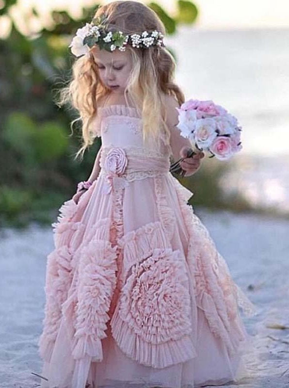 Ruffled flower hot sale girl dress