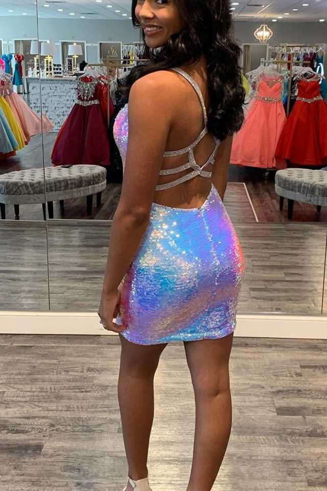 Sparkle Ombre Sequins Tight Homecoming Dress Sparkle Ombre Sequins Tight Homecoming Dress
