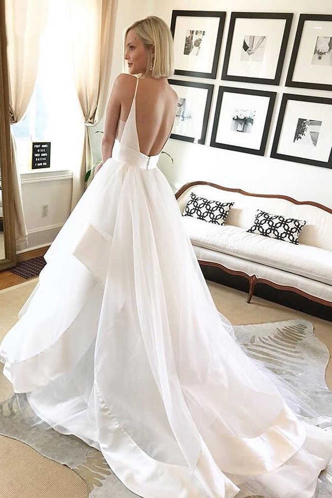 Buy Simple Wedding Dress A Line Deep V Neck Backless Bridal Gown OW392 Buy Simple Wedding Dress A Line Deep V Neck Backless Bridal Gown OW392