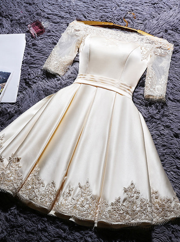 Off Shoulder Short Prom Dresses Homecoming Dress With Sleeve OM541 Off Shoulder Short Prom Dresses Homecoming Dress With Sleeve OM541
