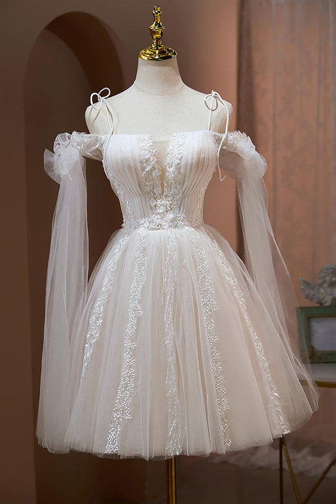 lace flowy homecoming dress Sky Blue A Line Sweetheart Floral Lace Corset Ruffled Homecoming Dresses, Sky Blue / 2