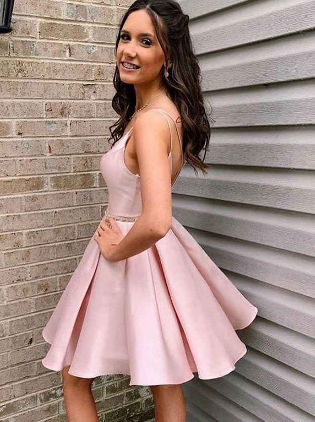 Pink Mid Length Prom Dresses Uk Pink A-line V-neck Short Prom Dress Homecoming Dress With Beading Pink Mid Length Prom Dresses Uk Pink A-line V-neck Short Prom Dress Homecoming Dress With Beading