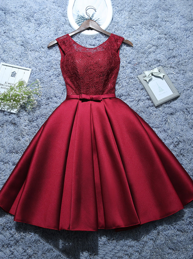 Short satin sale homecoming dress