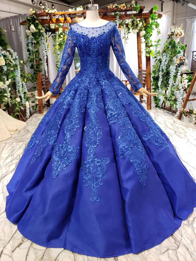 Long sleeve on sale beaded prom dress