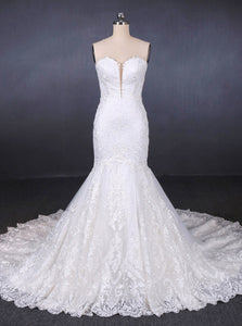 Sweetheart Neckline Mermaid Lace Wedding Dresses With Applique OW576
