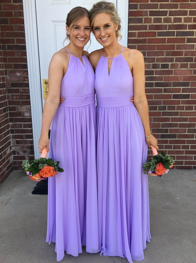 Glamorous Halter Keyhole Lilac Chiffon Beach Bridesmaid Dress OB127 Glamorous Halter Keyhole Lilac Chiffon Beach Bridesmaid Dress OB127