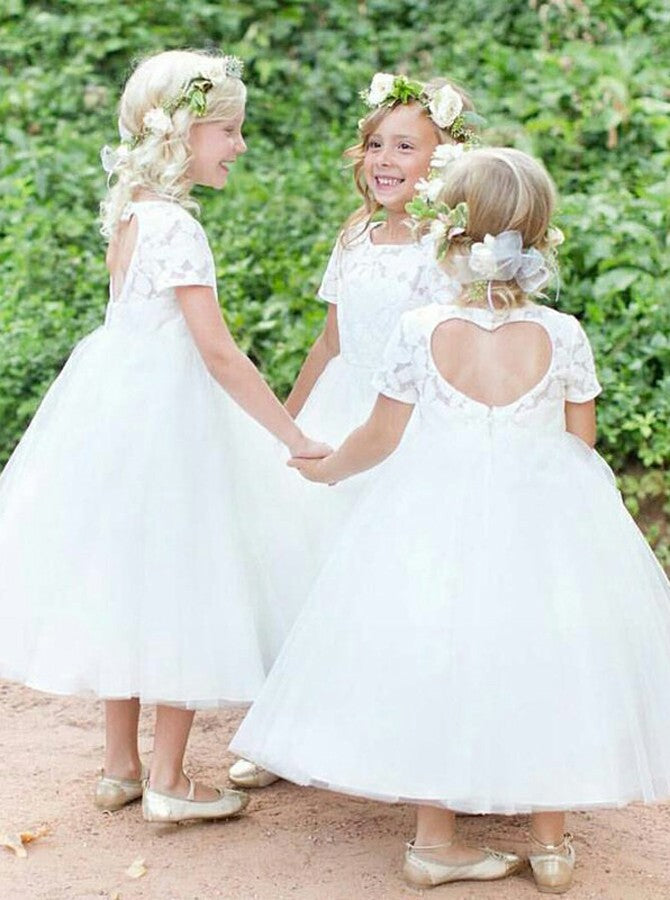 Flower girl dresses 2025 with heart back