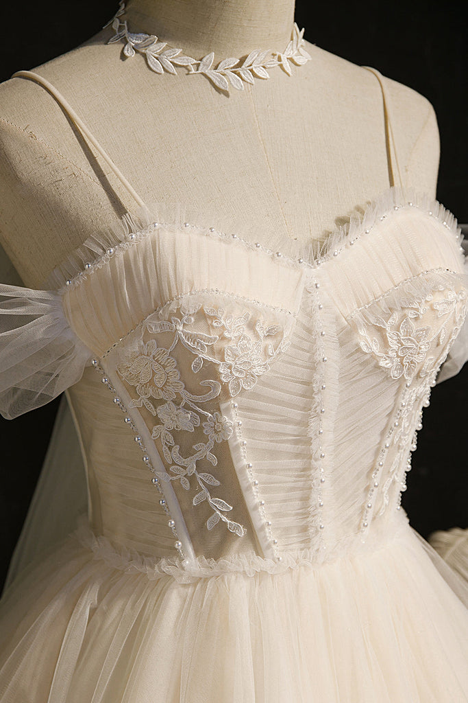 Spaghetti Straps Off-the-shoulder Sweetheart  Fairy Dress with Tulle Homecoming Dress