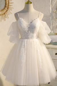A-Line V-Neck Sweet Fairy Dress Tulle Homecoming Dress