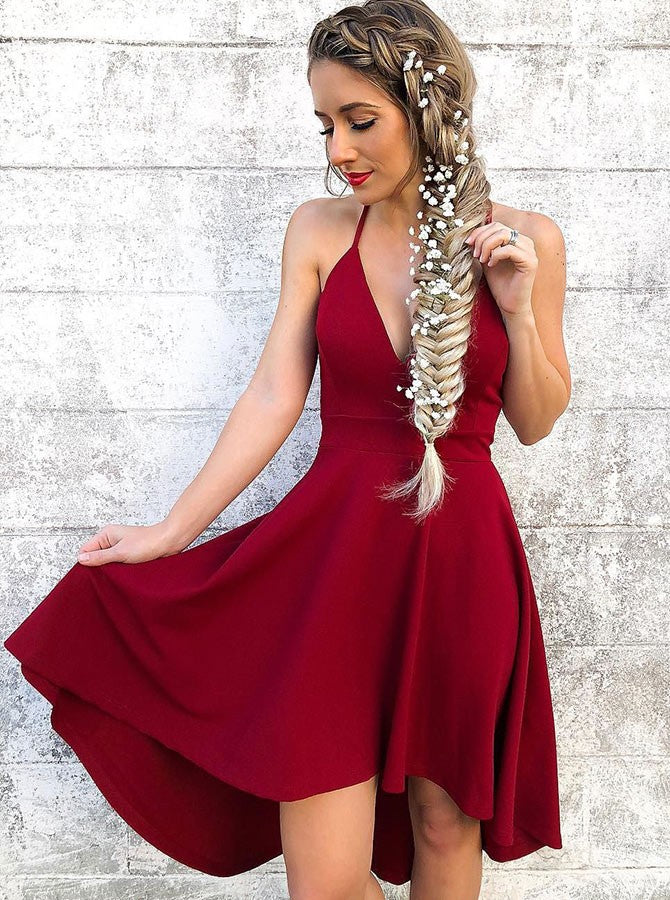 Short red dress with clearance spaghetti straps