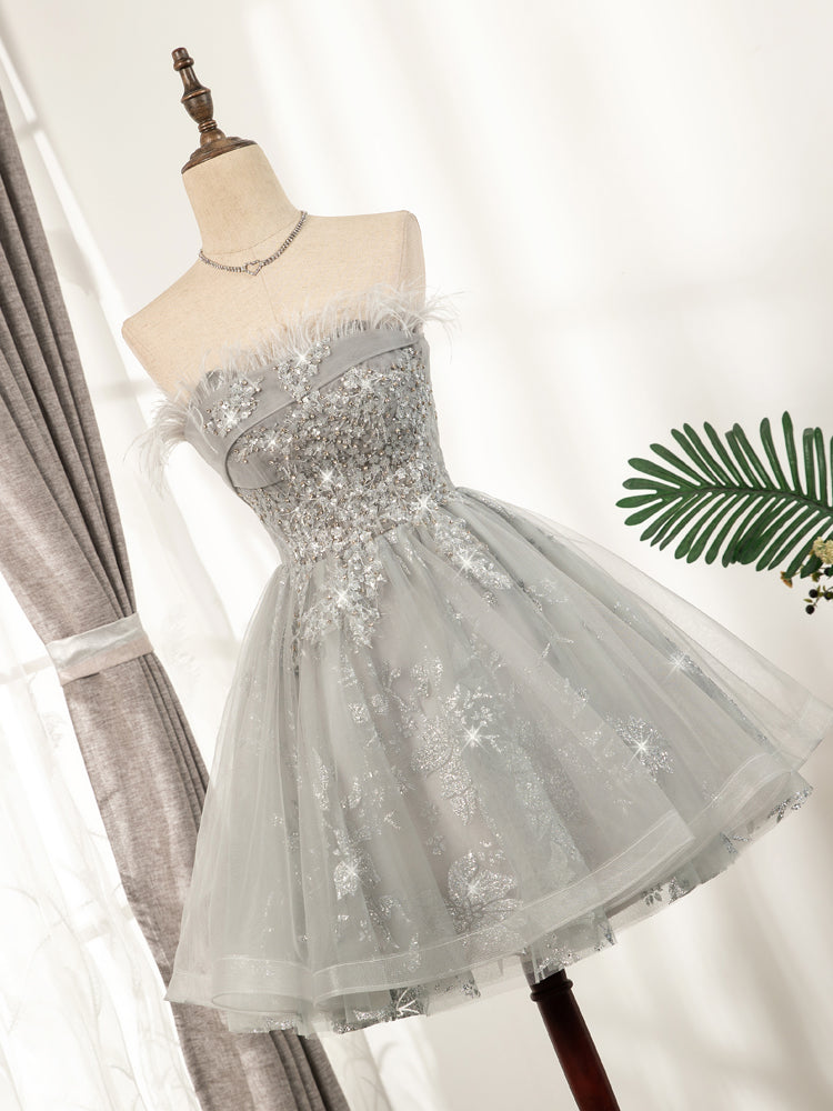 Round Neck Blue Short Prom Dress, Short Graduation Homecoming Dresses OM443 Round Neck Blue Short Prom Dress, Short Graduation Homecoming Dresses OM443