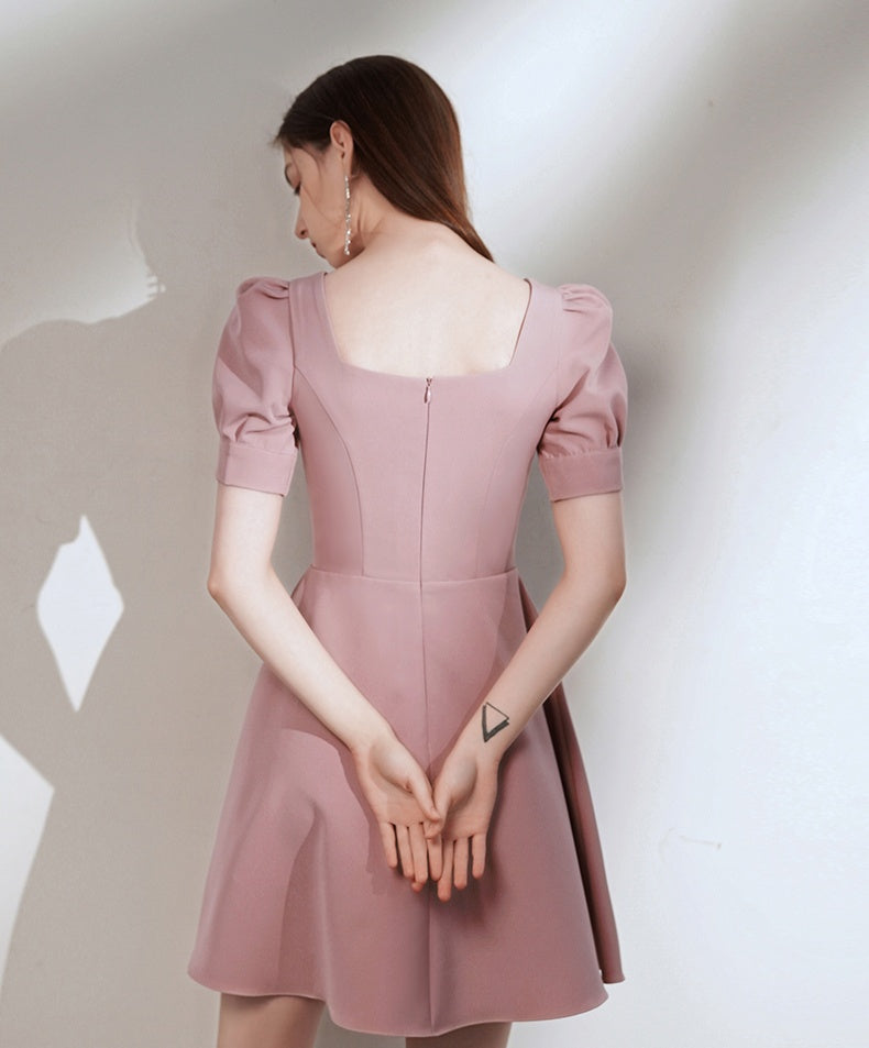 Simple Style Vintage Short Zipper Back Homecoming Dresses Cute Dress OM927