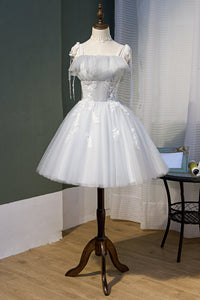 Tulle A-Line Short Prom Dress Summer Dress Sleeveless Homecoming Dress