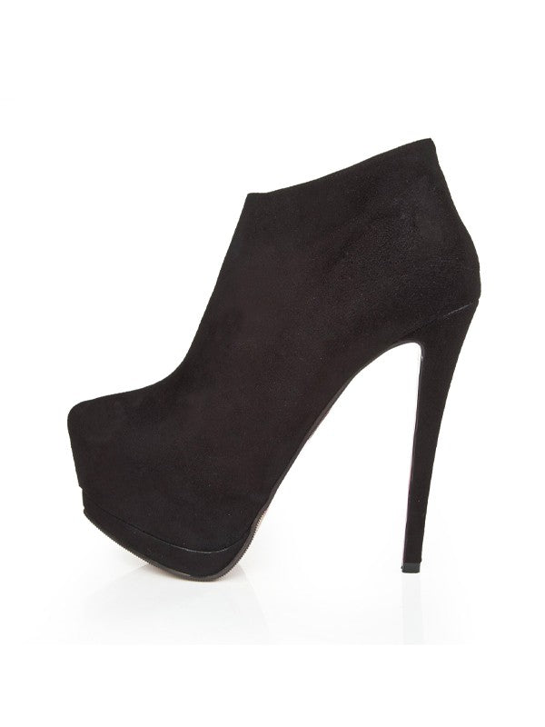 Closed Toe Stiletto Heel With Zipper Black High Heels OS109