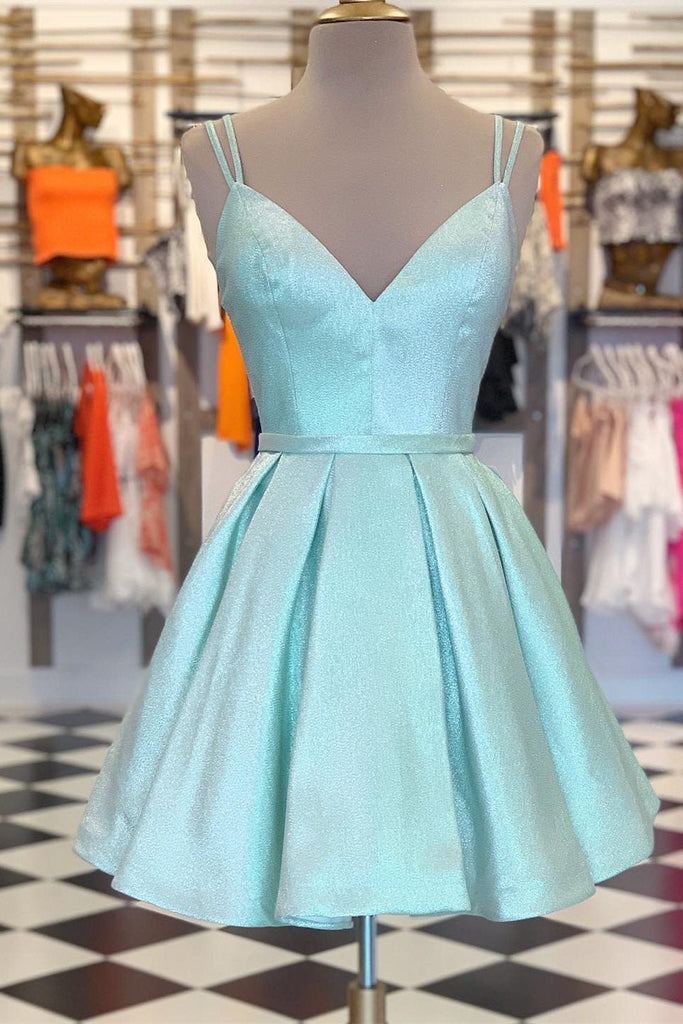 Chic Short Spaghetti-Straps A-Line Homecoming Dress