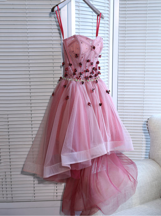 High Low Applique Strapless Prom Party dress Tutu Skirt Sweet 16 Dress OM135