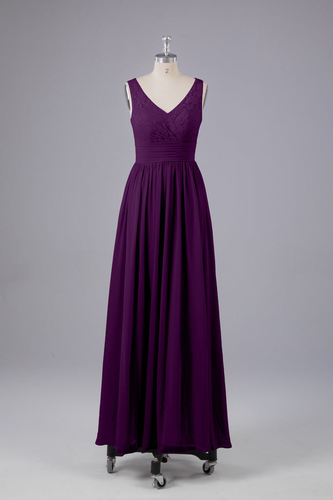 Vintage A-line V-neck Sleeveless Long Bridesmaid Dresses Vintage A-line V-neck Sleeveless Long Bridesmaid Dresses