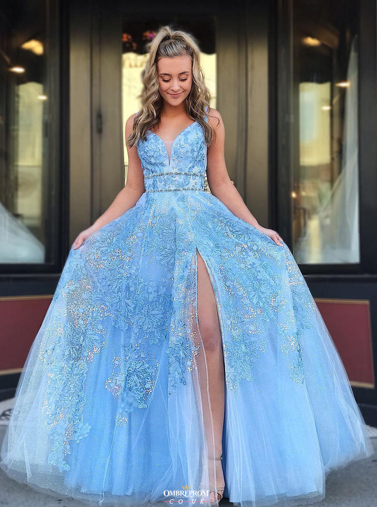 Design Prom Night Dress Ideas Buy Light Blue Beaded Appliques Prom Dresses With Slit, Backless Party Design Prom Night Dress Ideas Buy Light Blue Beaded Appliques Prom Dresses With Slit, Backless Party