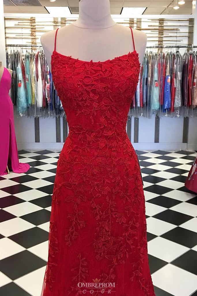 Mermaid Burgundy Backless Prom Dress Evening Gown With Lace Appliques