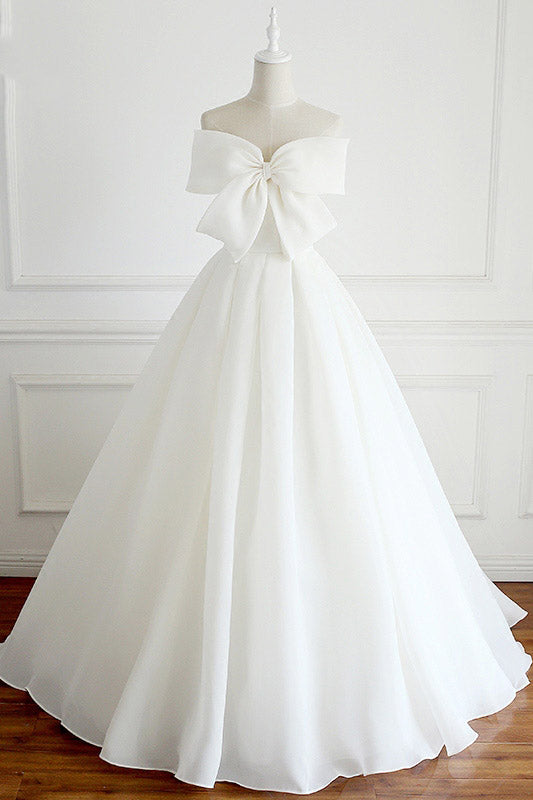 Modern Wedding Dress With Cute Bowknot Cheap Bridal Ball Gown OW389