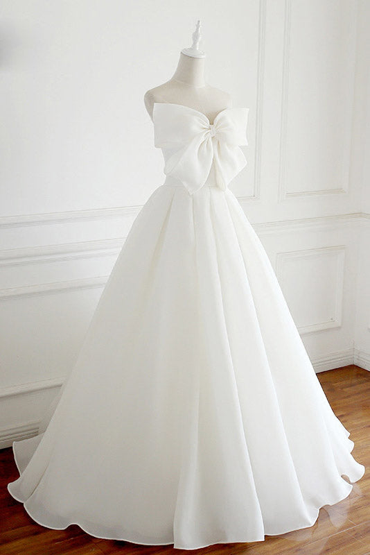 Modern Wedding Dress With Cute Bowknot Cheap Bridal Ball Gown OW389