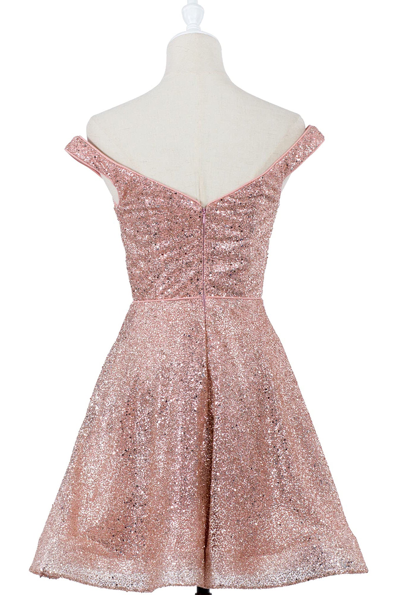 Charming Short A-Line V-Neck Glitter Homecoming Dress