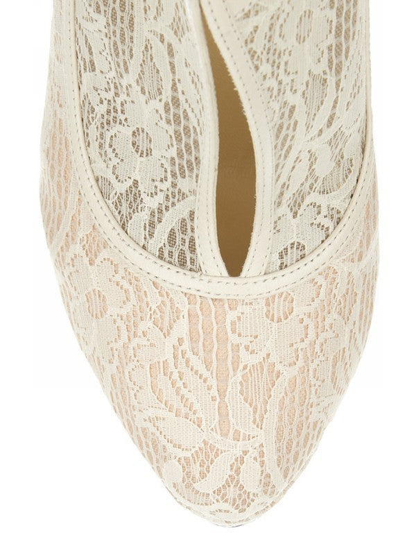 Stiletto Heel Closed Toe Platform Lace Wedding Boots OS107