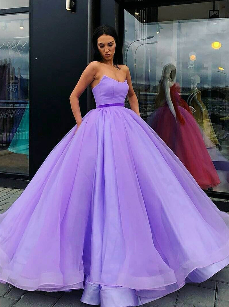 Buy Strapless Ball Gown Quinceanera Dresses Tulle Long Prom