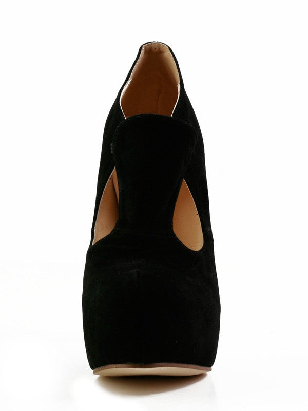 Suede Closed Toe Platform Stiletto Heel High Heels OS108