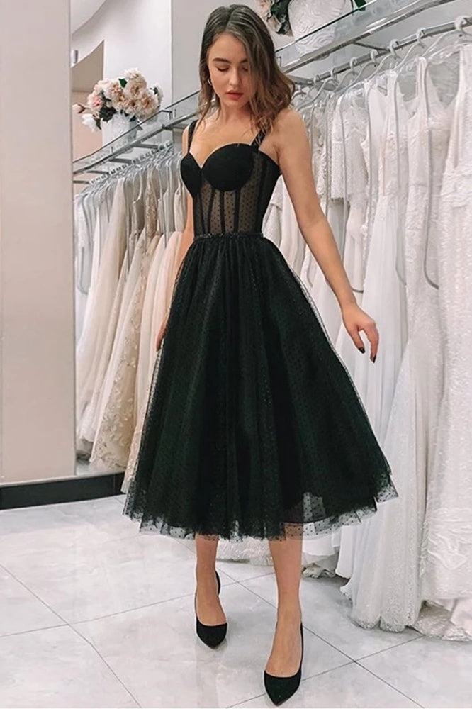 Buy A-line Square Black Short Prom Dresses Tulle Pleated Homecoming Dress OM293 Buy A-line Square Black Short Prom Dresses Tulle Pleated Homecoming Dress OM293
