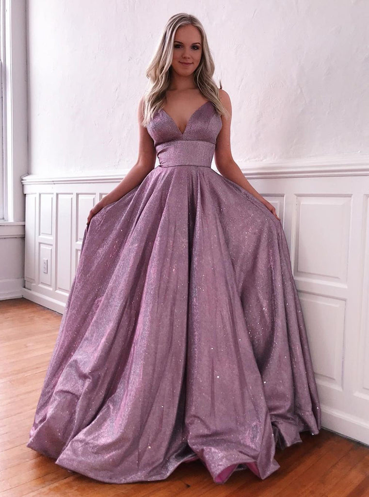 Chic A-line Spaghetti Straps Sexy Prom Dresses Sparkly Long Evening Dr Chic A-line Spaghetti Straps Sexy Prom Dresses Sparkly Long Evening Dr