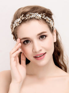 Charming Gold Crystals Wedding Headpiece WH02