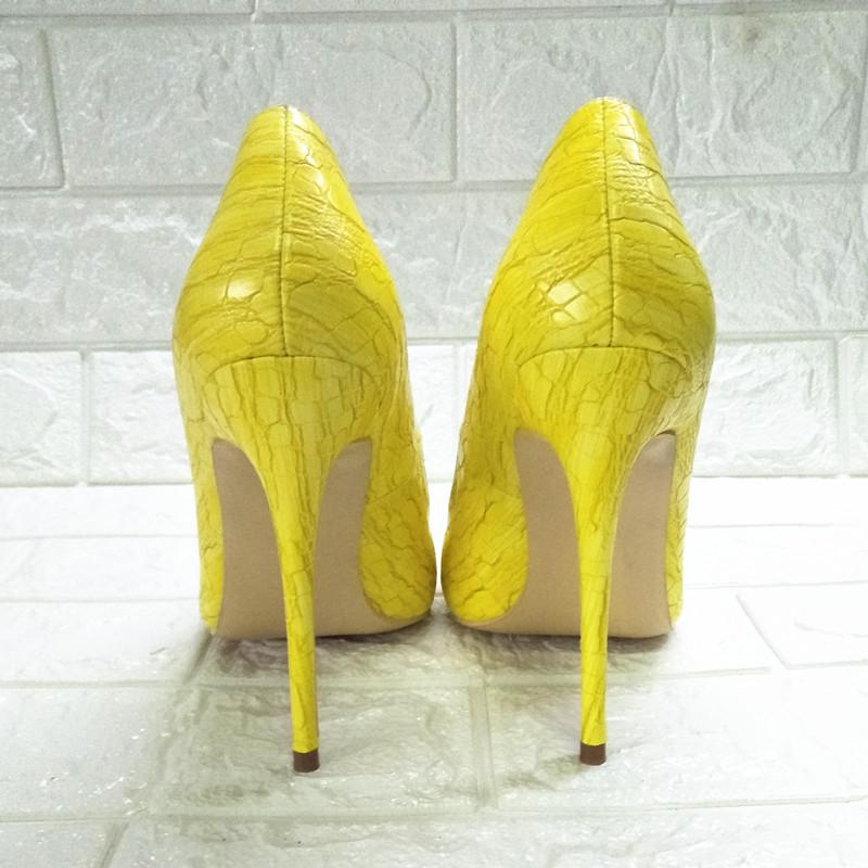 High-heels with yellow pattern, Fashion Evening Party Shoes, yy05